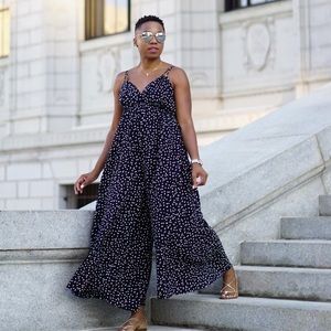 Anthropologie Maeve Finley polka dot Jumpsuit